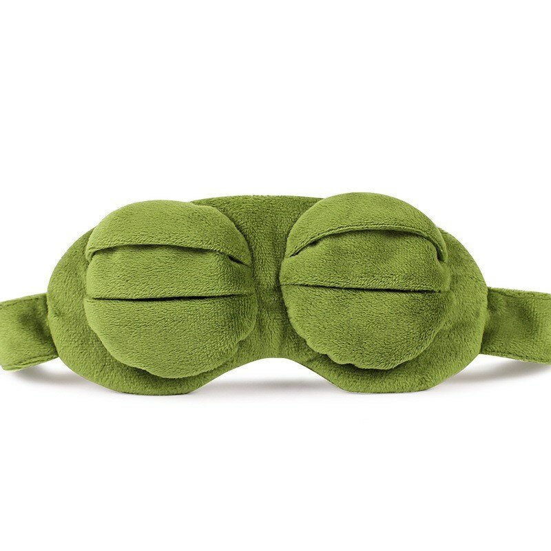 Маска для сна грустная лягушка плюшевая, повязка на глаза для детей и взрослых