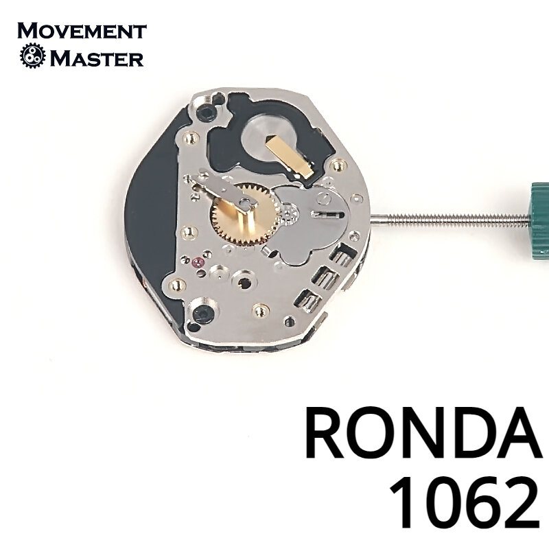 RONDA-Dois Agulha Quartz Movimento Watch, Swiss Acessórios Movimento, Brand New, Original, 1062