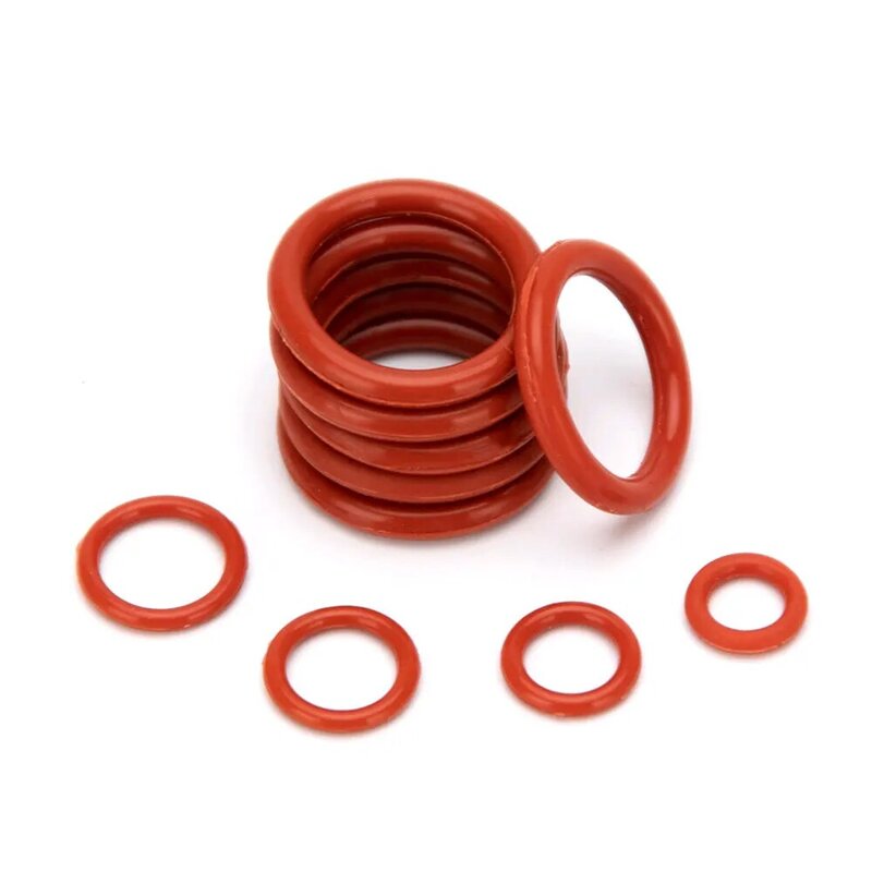 225pcs O-Rings Red Silicone VMQ Seal Sealing O-Rings Silicon Washer Rubber O-Ring Assortment Kit Set Wear Universal Accessories