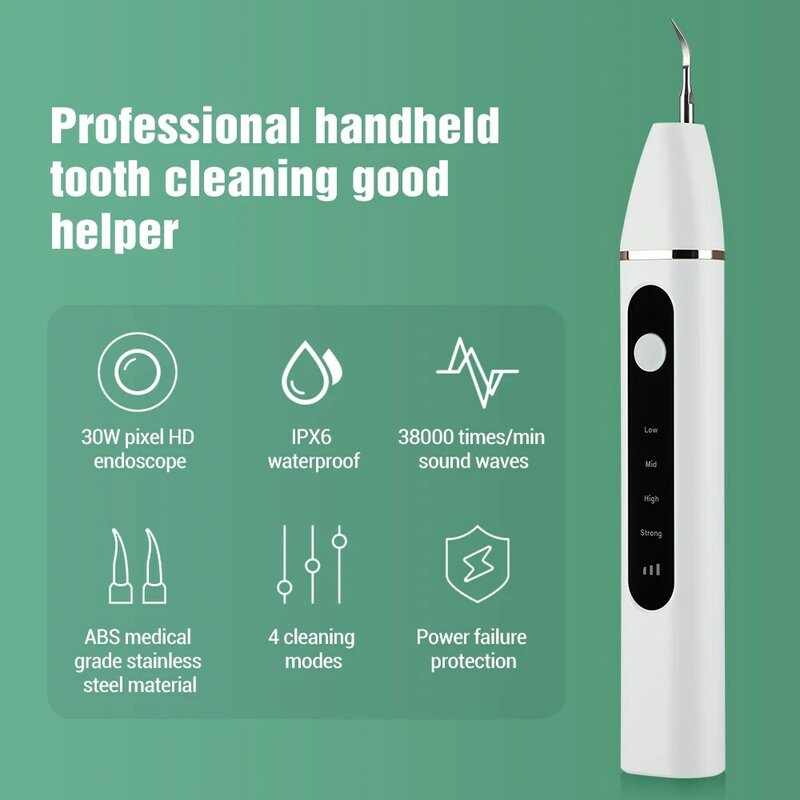 ソニック-家庭用電気歯スケーラー,歯のホワイトニング用のビジュアルクリーナー,汚れを取り除き,浄化します,USB,家庭用