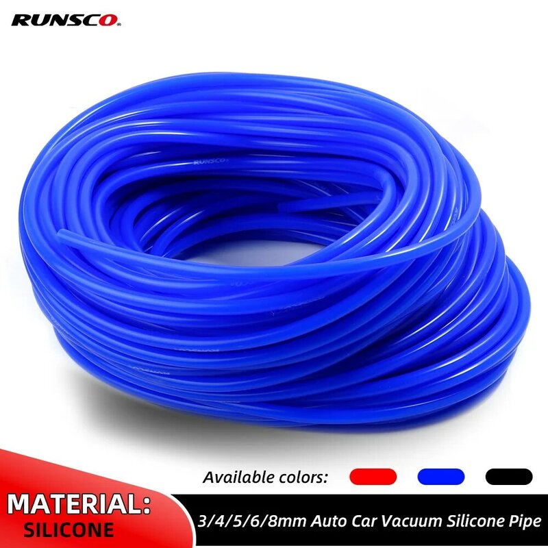 Tuyau à vide universel en silicone bleu, diamètre intérieur du tuyau de pièces automobiles Runsco, 3mm, 4mm, 5mm, 6mm, 8mm