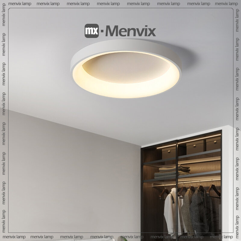 Luces LED de techo de diseño moderno, lámpara regulable para sala de estar, dormitorio, comedor, accesorios cuadrados redondos para interiores, blanco y gris