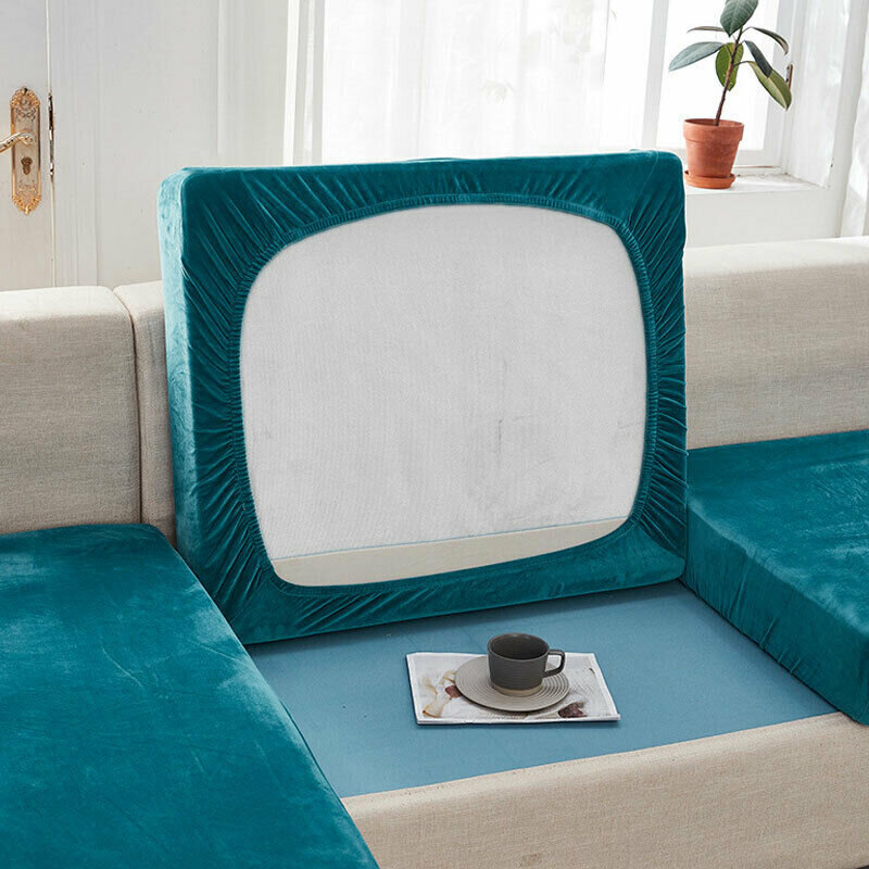Capa de almofada de assento de sofá de veludo capa de cadeira estiramento lavável protetor de sofá 1/2/3/assento elástico capas de sofá protetor de móveis
