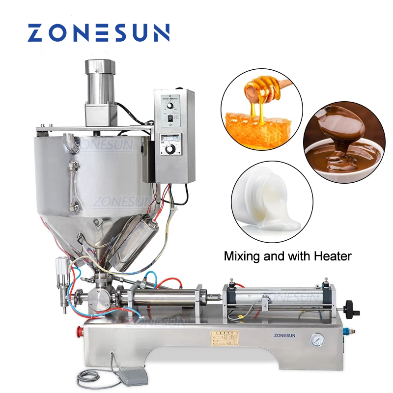 Zonun-チョコレートソースのボトル充填機,シングルノズル,ペーストクリーム,ヒーター付き水容器