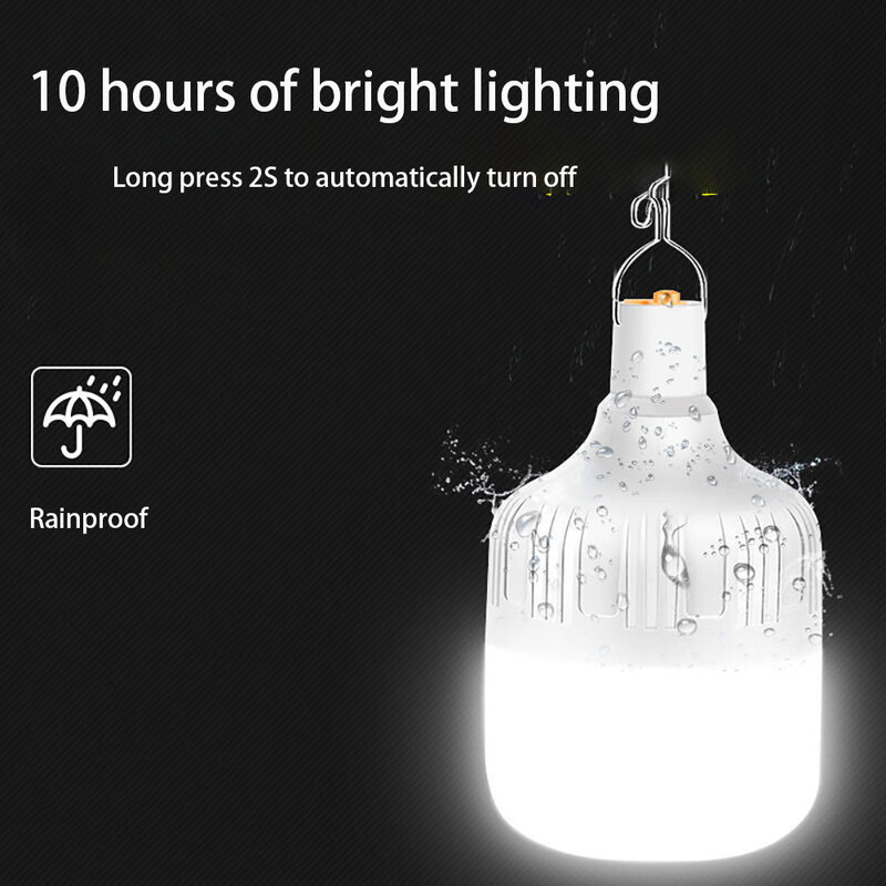 Портативный лампа-фонарь на аккумуляторе, высокомощный, светодиодный светильник, для сада, рыбалки, кемпинга