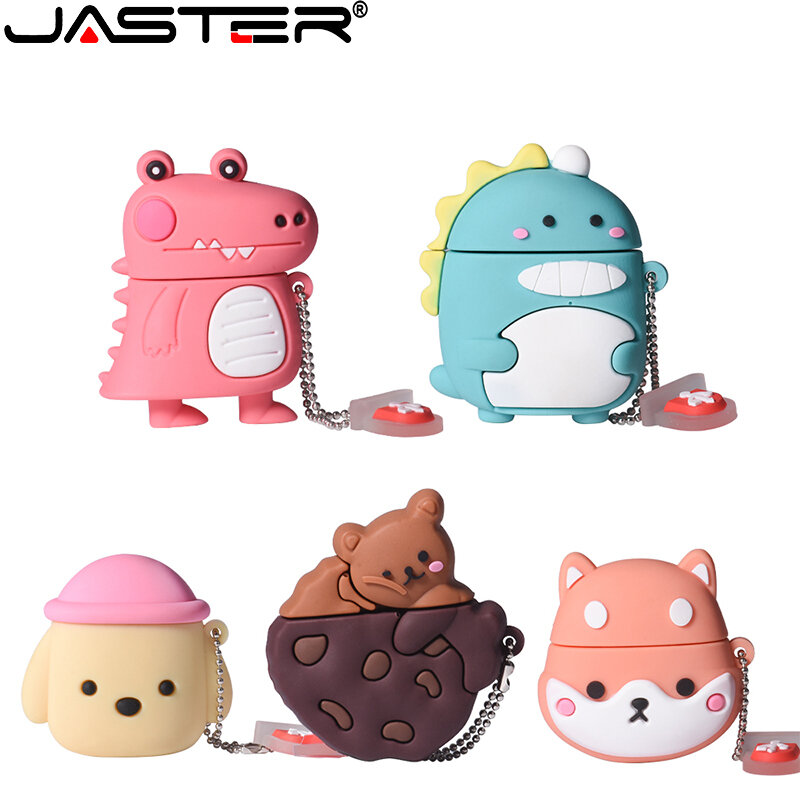 JASTER New Cute Cartoon Animal Shape USB Flash Drives 64GB 32GB  Pen drive 16GB 8GB 4GB Portable Memory Stick Gifts for children