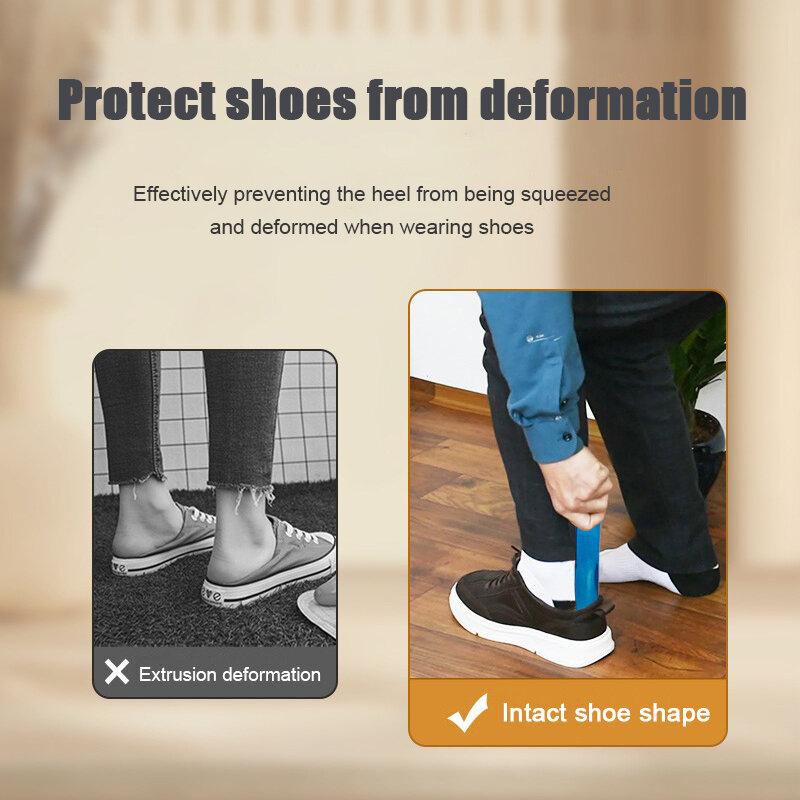 Shoehorn sepatu profesional permen berwarna transparansi plastisin sendok sepatu bentuk sendok sepatu pengangkat fleksibel kokoh Slip