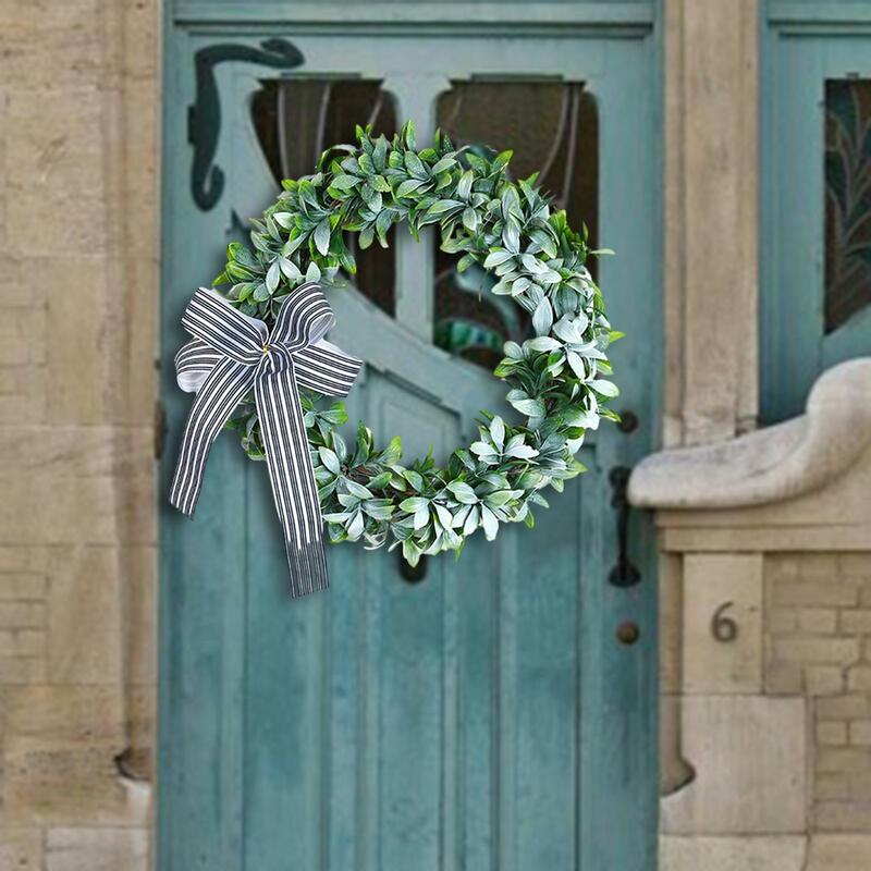 Guirnalda de hojas verdes artificiales, fácil de colgar, textura realista para puerta delantera, guirnalda de plantas para primavera