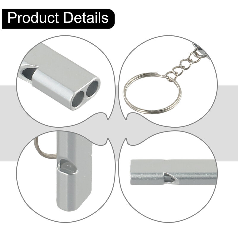 Durable High Quality Hot New Portable Whistle 120db Airflow Design Aluminium Alloy Aluminum Camping Hiking Keychain
