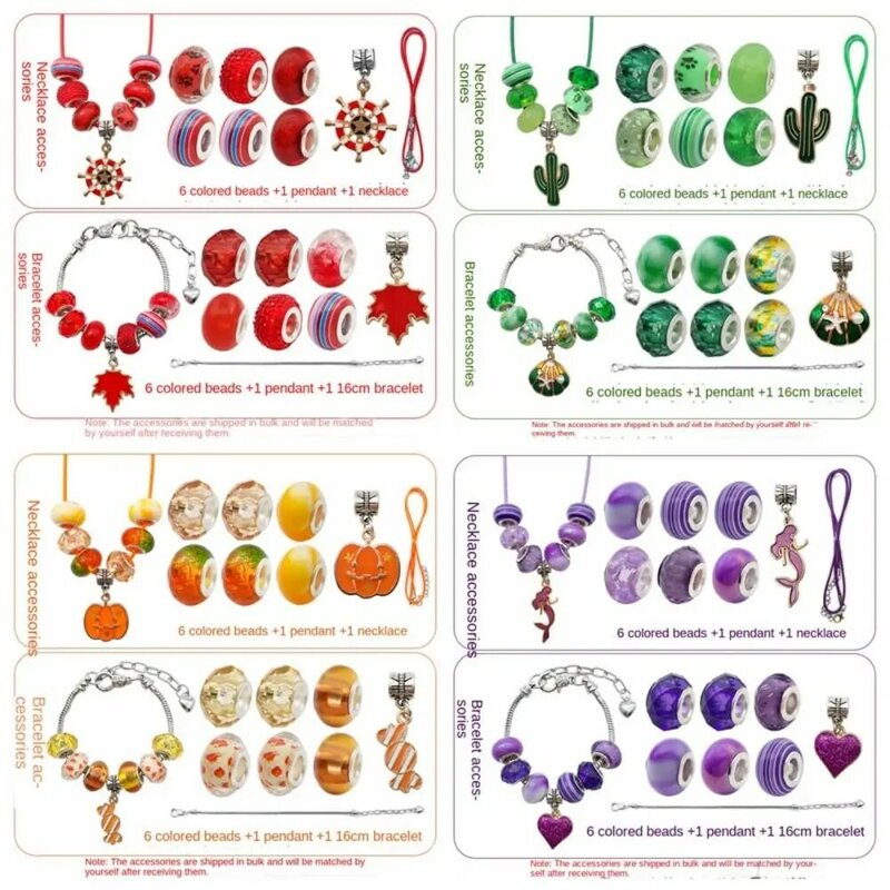 Kit de fabricación de joyas de cadena de collar, dijes colgantes, pulsera de dijes para niños, Kit DE FABRICACIÓN de pulseras DIY