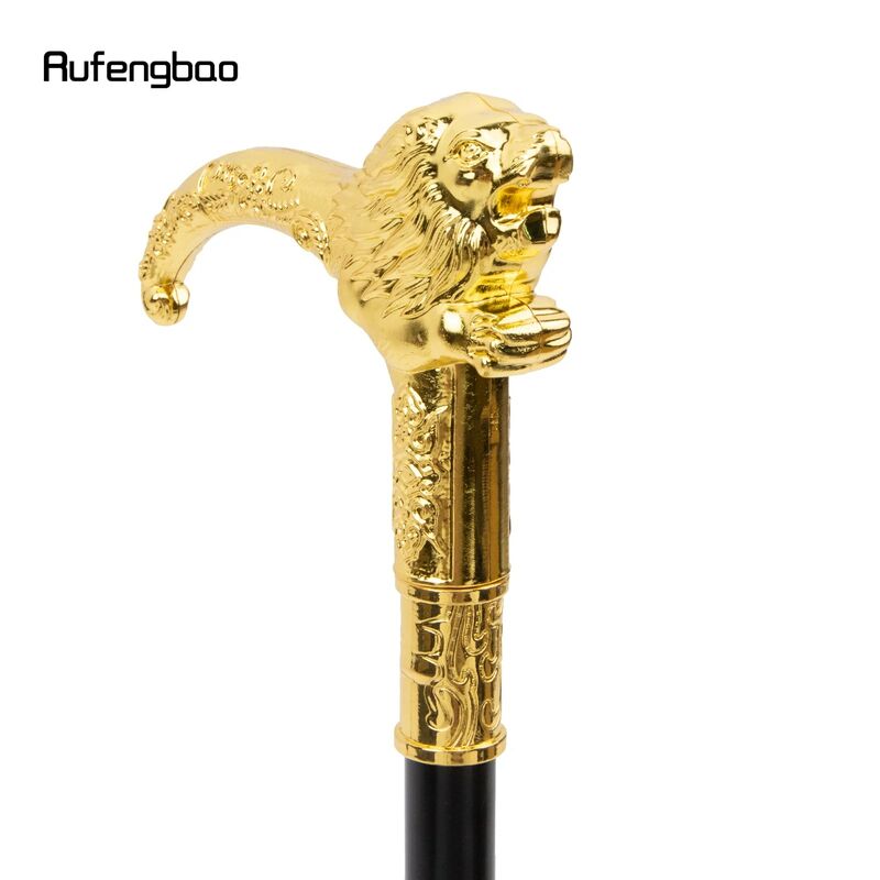 金のライオンのハンドルが付いたウォーキングスティック、エレガントなクロージャーノブ、パーティーの装飾的なウォーキング杖、高級ファッションハンドル、95cm