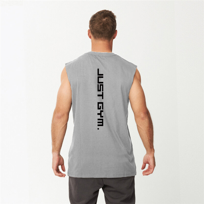 Camiseta sin mangas de secado rápido para hombre, chaleco informal de malla para correr y gimnasio, ropa de entrenamiento cómoda, novedad
