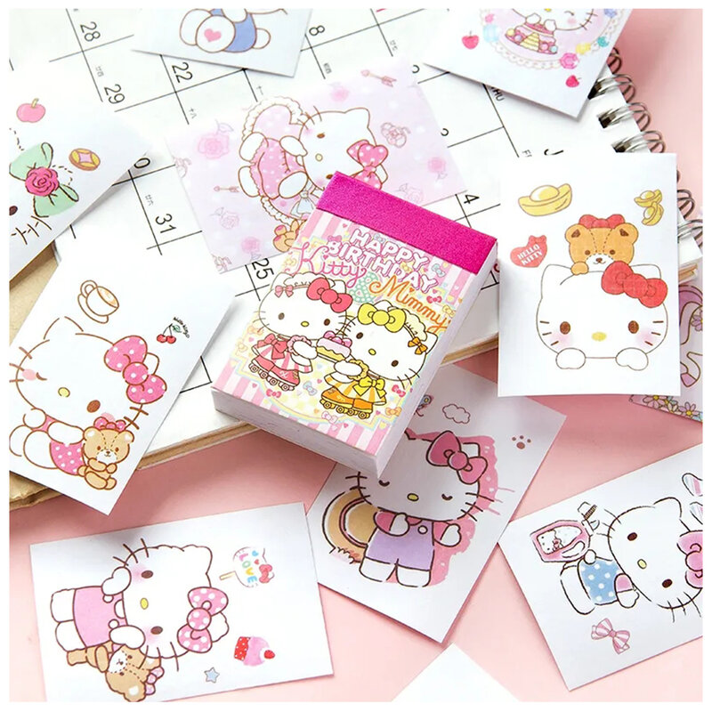 50 buah stiker Anime kartun lucu Sanrio mainan stiker alat tulis ponsel stiker Hello Kitty Melody