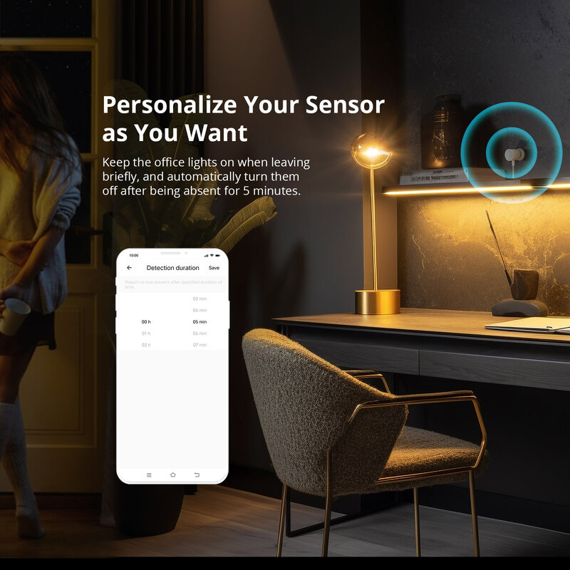 SONOFF SNZB-06P Zigbee sensore di presenza umana Smart Home rilevamento della luce radar a microonde funziona con eWeLink Alice Alexa Google