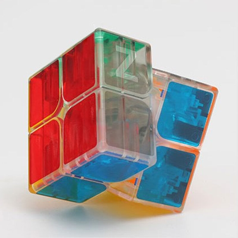 Cubo mágico suave transparente para adultos, juguete profesional antiestrés, Mini rompecabezas educativo, 2x2, 3x3