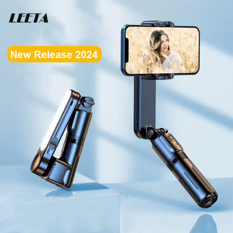 Leeta Phone Gimbal Stabilisator mit Stativ für Handy Selfie Stick Super Anti Shake kompatibel alle Smartphone Live-Foto
