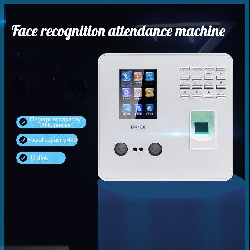 Bk100 reconhecimento facial impressão digital comparecimento do tempo máquina de cartão perfurador reconhecimento facial senha sinal na máquina