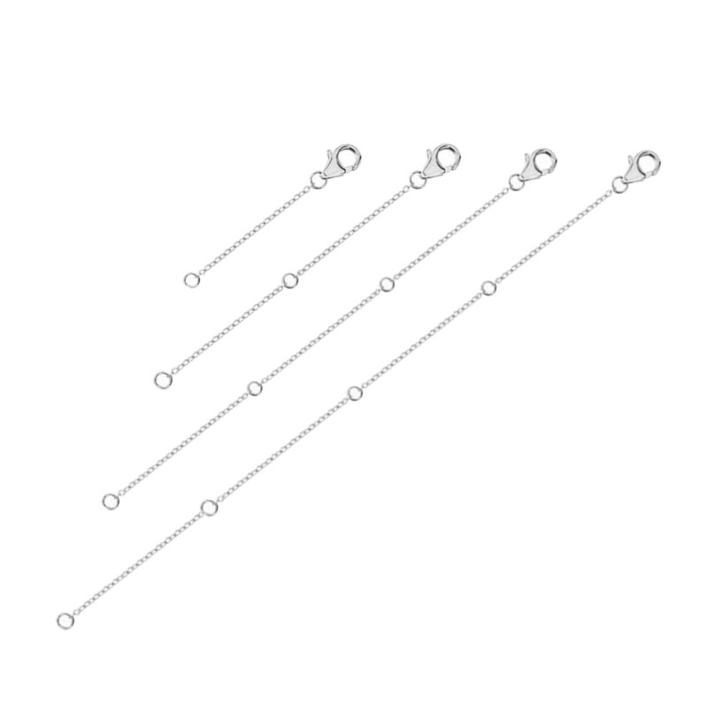 4-teiliges Set, verstellbares Kettenverlängerungsset für die Schmuckherstellung, Gold-/Silber-Halsketten- und Schmuck