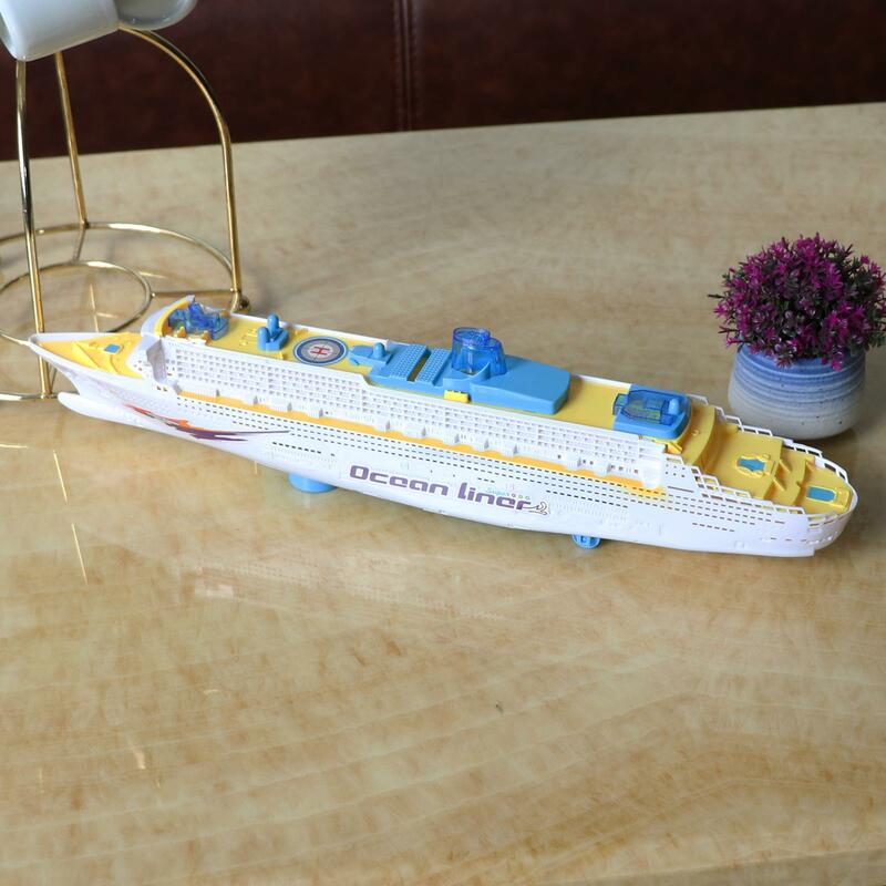 Oceaanstomer Scheepsboot Elektrische Speelgoedflitser Led-Lampjes Fluitende Geluiden Gaan Rond
