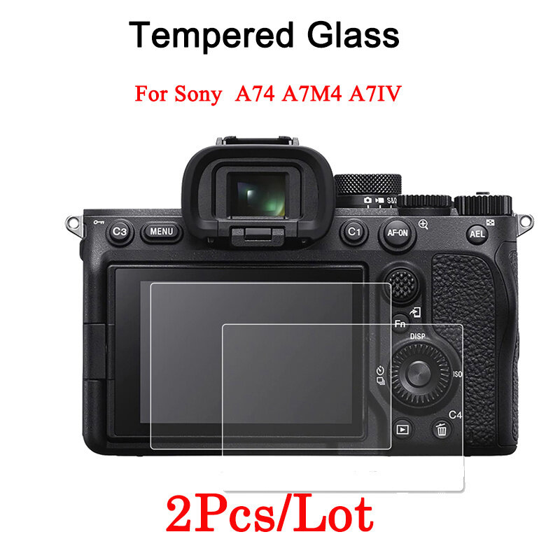 2PCS กระจกนิรภัยสำหรับ Sony A74 A7M4 A7IV A7RV A7RIV A7R4 A7RM4 A7RII RIII A7SII S III กล้องหน้าจอป้องกันฟิล์ม