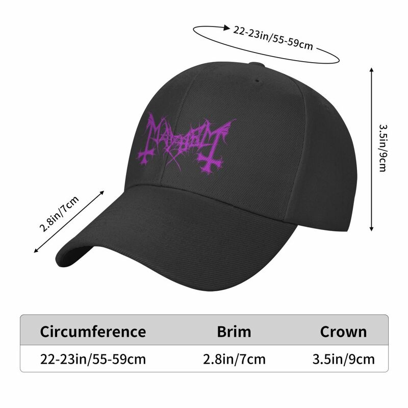 Mayhem-gorra de béisbol con logotipo de banda para hombre y mujer, sombrero de diseñador vintage, edición púrpura