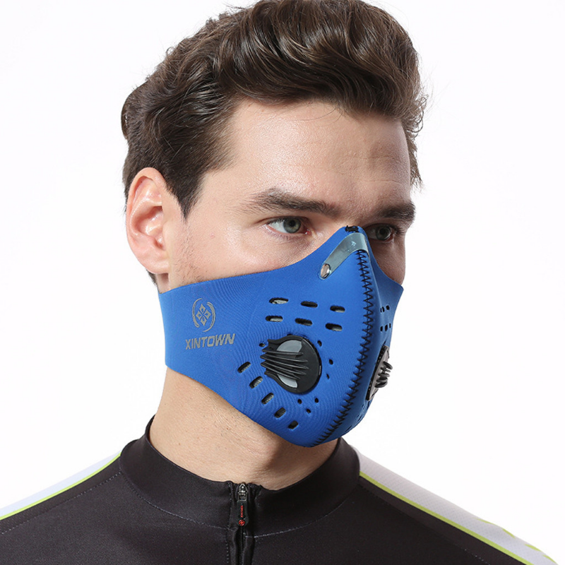 Masker wajah untuk pria, olahraga luar ruangan dapat digunakan kembali masker wajah untuk pria masker tahan debu karbon aktif masker debu dengan Filter ekstra katun Cosplay Halloween