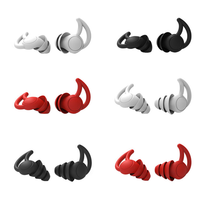 Earplug Solid Earplugs Minimalist Tool Comfortable Living Time Home Supply Household Evening Flame Red 2 Layer