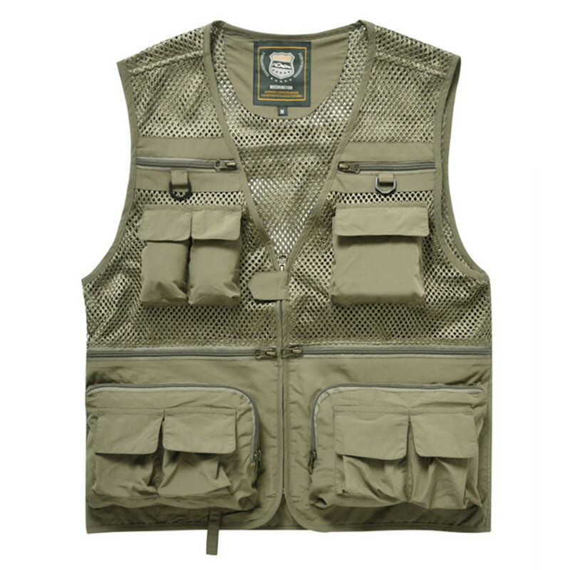 2024 New Summer Men 16 Pockets Tactical Vests Hiking Fishing Mesh Vest Photographer Waistcoat Cargo Sleeveless Jacket Tool Coats