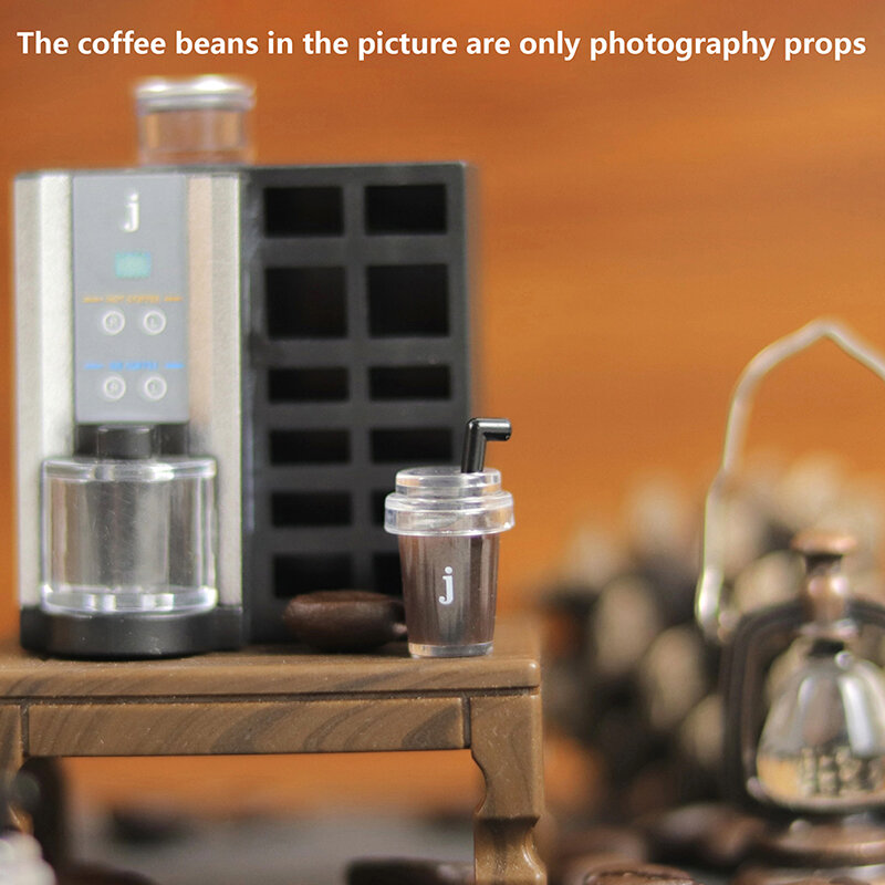 เครื่องชงกาแฟขนาดเล็กสำหรับบ้านตุ๊กตา1:6 1:12เครื่องชงกาแฟถ้วยกาแฟแก้วของเล่นการตกแต่งบ้านตุ๊กตาของตกแต่งบ้าน