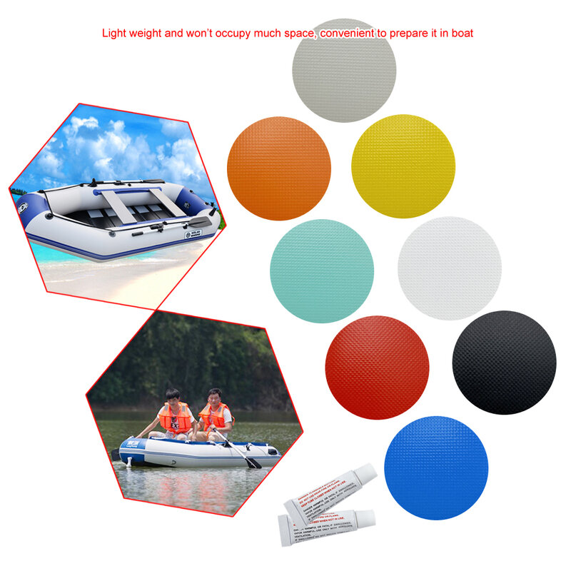 ملحقات قارب مجموعة أدوات إصلاح الغراء البلاستيكية المستديرة لفراش الهواء تضخيم الهواء السرير قارب أريكة حمام سباحة طوف نفخ