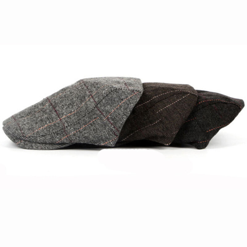 Klasyczny Plaid Stripe czapka gazeciarza dla mężczyzn kobiety zima bawełna płaski bluszcz Vintage Gatsbay kapelusz irlandzki odkryty Cabbie Beret czapka malarza