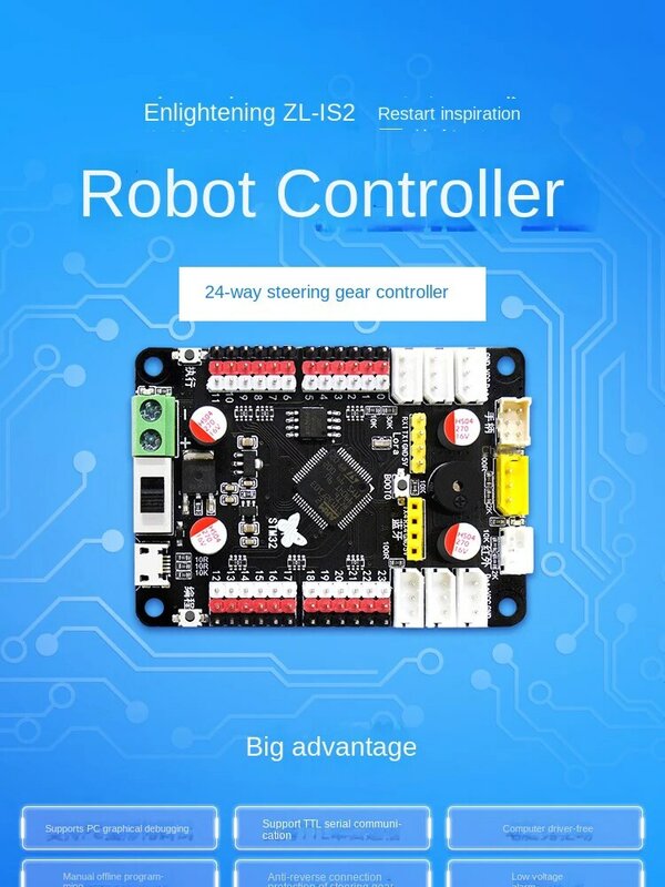 Controlador de servocontrolador de 24 vías Compatible con Ps2, controlador PWN de 24 canales, protección contra sobrecorriente, probador de Servo para controlador de Robot Arduino