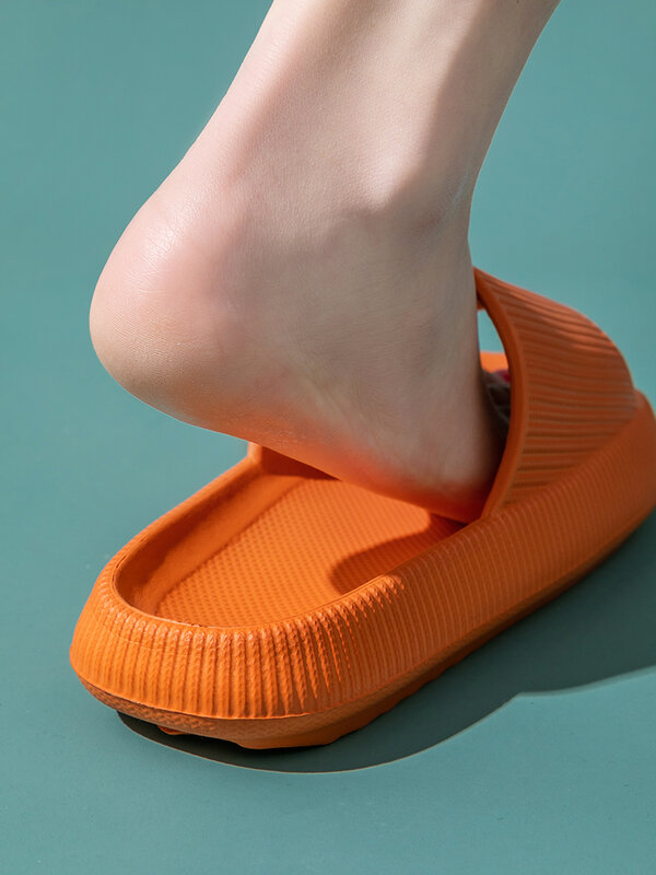 Zapatillas de plataforma gruesa para mujer, sandalias deslizantes de suela suave Eva para playa, ocio, interiores y baño, Verano