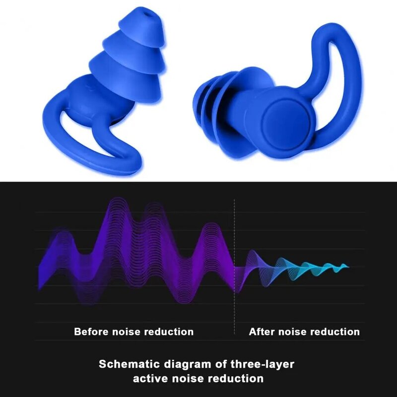 Sleeping Earplugs 1 Pair Convenient Portable Cozy-Wear  Unisex Noise Reduction Silicone Earplugs Extra Accessories