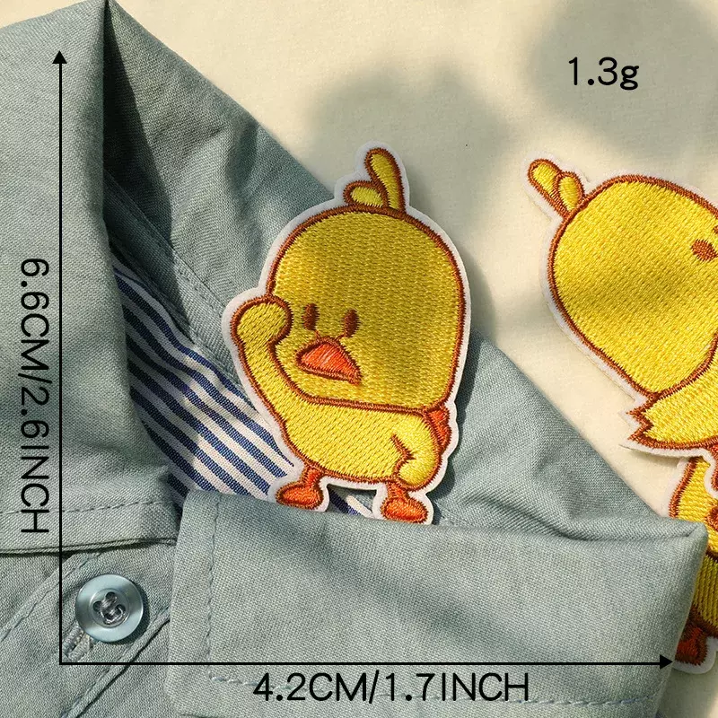 New Cartoon Embroidery Patch DIY Cute Yellow Duck Sticker Adhesive Badge Emblem Iron on Patches Cloth Bag Hat Fabric Accessories