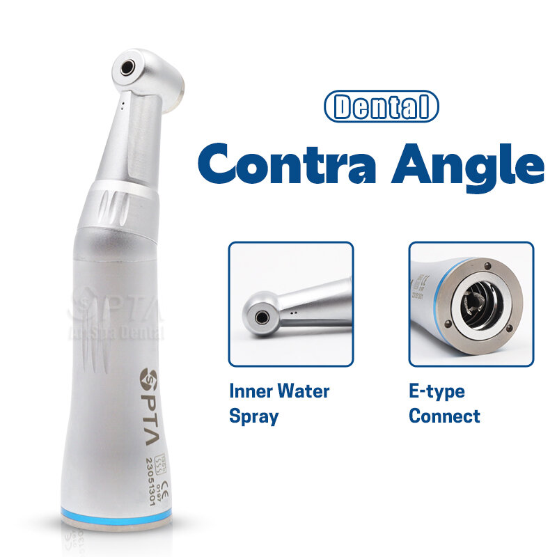Dental Low Speed Contra Angle With Inner Water Spray Air Tubine Handpiece Dentist Equipment Clinical E Type Blue Ring