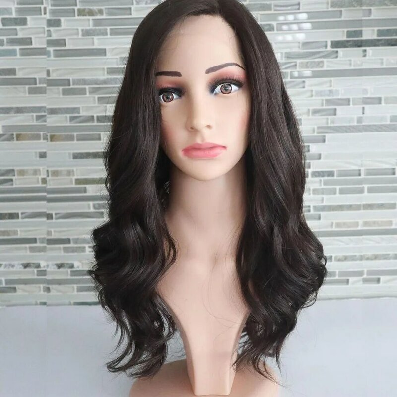 Wavy Jewish Wig Virgin European Human Hair Kosher Wigs Sheitel Invisible Swiss Lace Top Wig Hand Tied Lace Front Wig for Women