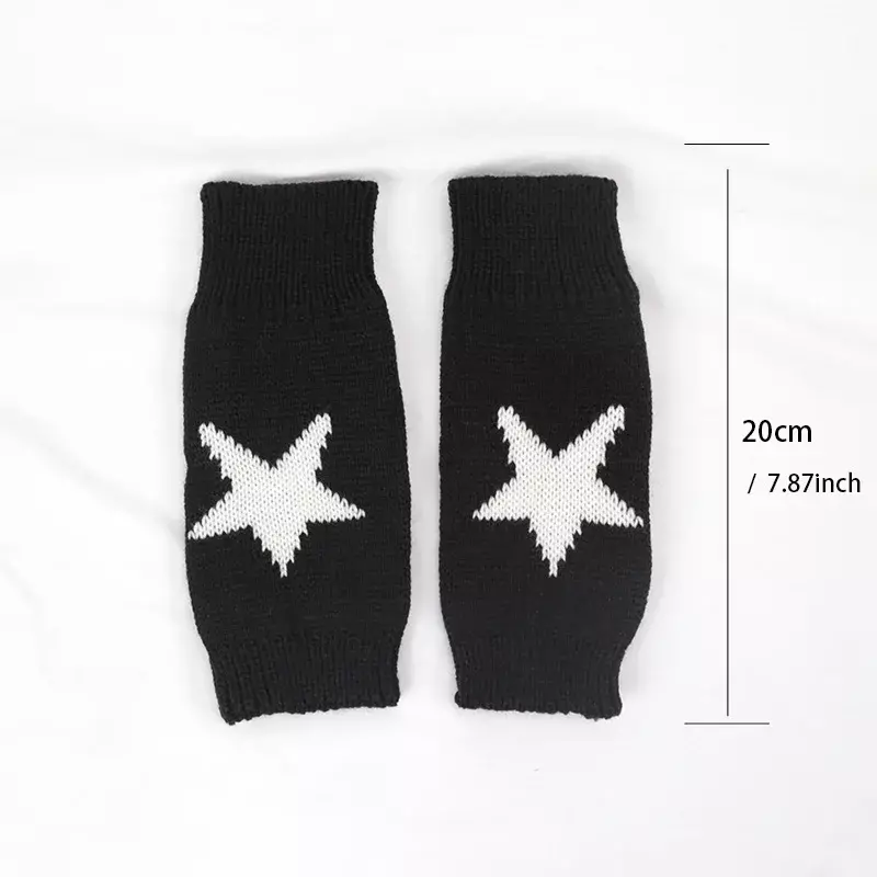 Knitted Half Finger Gloves Women's Warm Soft Winter Mittens for Girl Guantes Y2K Sleeve Girls Lolita Goth Fingerless Gloves