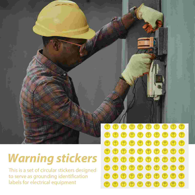 800 Stuks Aardingsteken Stickers Waarschuwingslabels Aarde Symbool Elektrische Paneelstickers Gecoat Papier