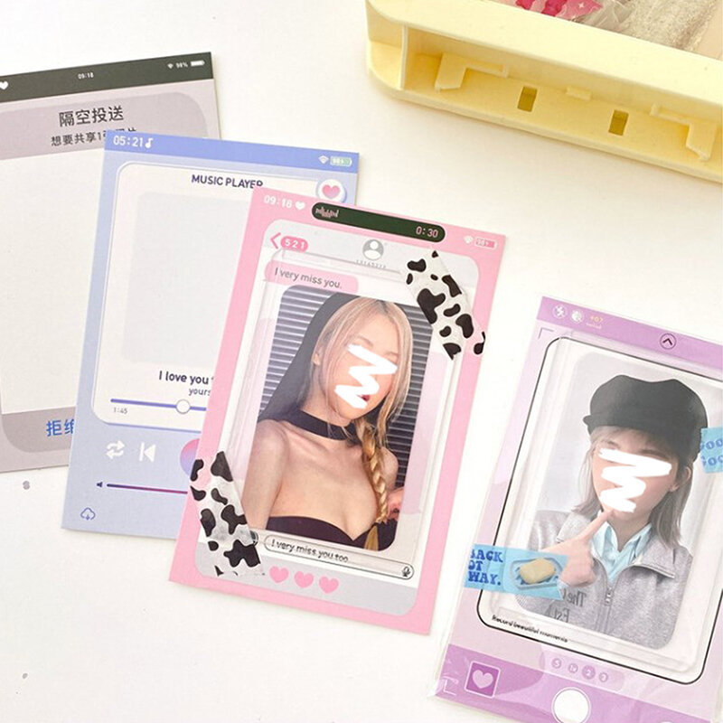 10 pz INS Kpop carta di carta posteriore porta carte di credito confezione regalo fai da te idolo foto piccola carta materiale decorativo
