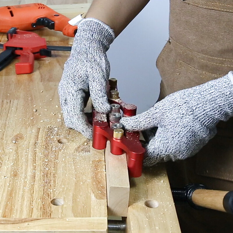 ALLSOME-pasador juego de herramientas para carpintería, 6/8/10 mm, para carpintería, guía de taladro en plantilla, pasador de madera