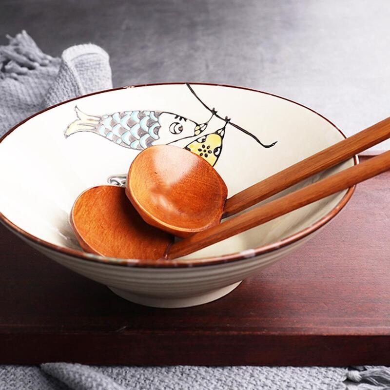 ช้อนตักราเมงทำจากไม้สไตล์ญี่ปุ่นช้อนสำหรับใช้ในครัวเรือนช้อนตักเต่าช้อนสไตล์ญี่ปุ่น