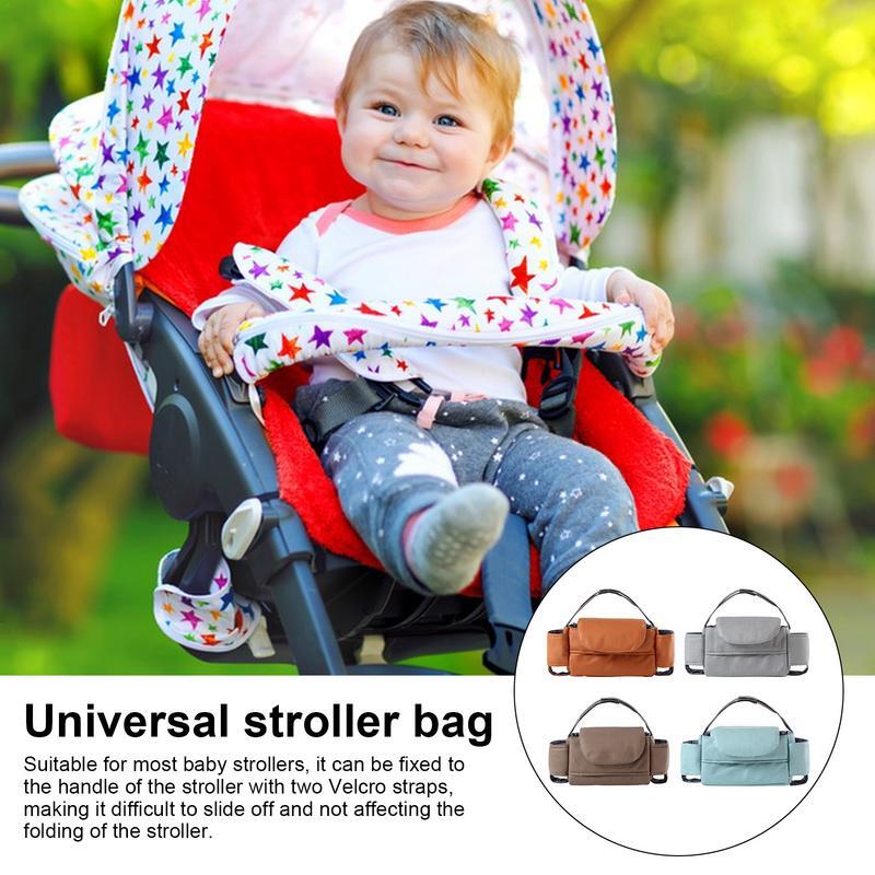 Stroller Organizing Bag Large Capacity Stroller Organizers Straps Adjustable Bags Stroller Accessories For Cell Phones Diapers