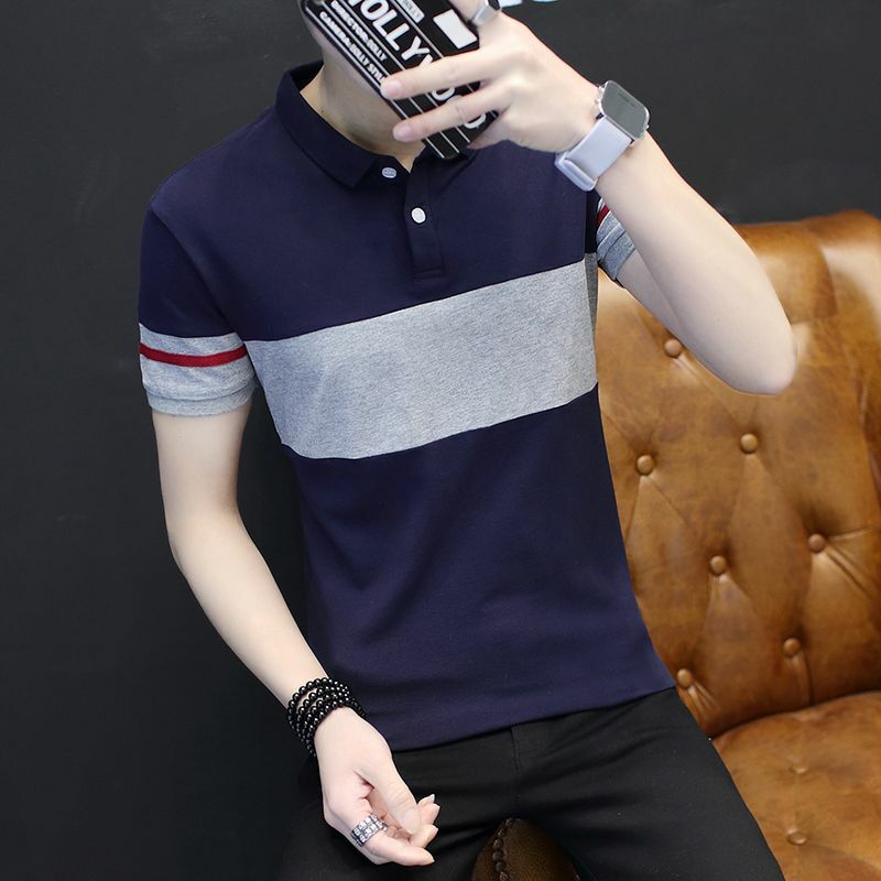 Fashion Lapel Spliced Loose Business Polo Shirts Men's Clothing 2024 Summer New Oversized Casual Pullovers All-match Tee Shirt