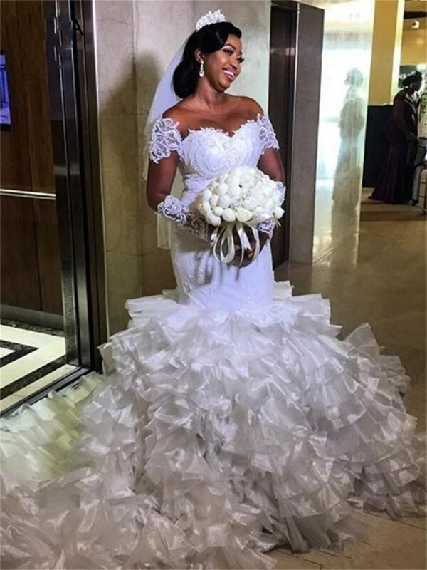 Elegancka suknia ślubna bez rękawów 2024 elegancka suknia ślubna z aplikacjami romantyczna sukienka syrenka do podłogi Vestidos De Novia