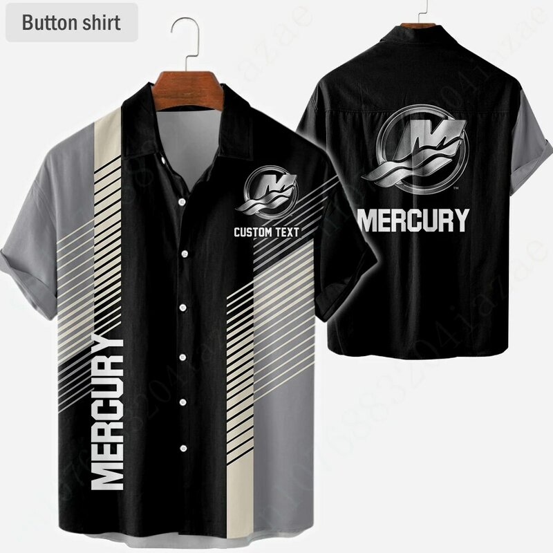 Camisas e blusas unissex Mercury para homens e mulheres, camiseta casual extragrande, roupas Harajuku, cardigan de botão, camiseta anime, luxo