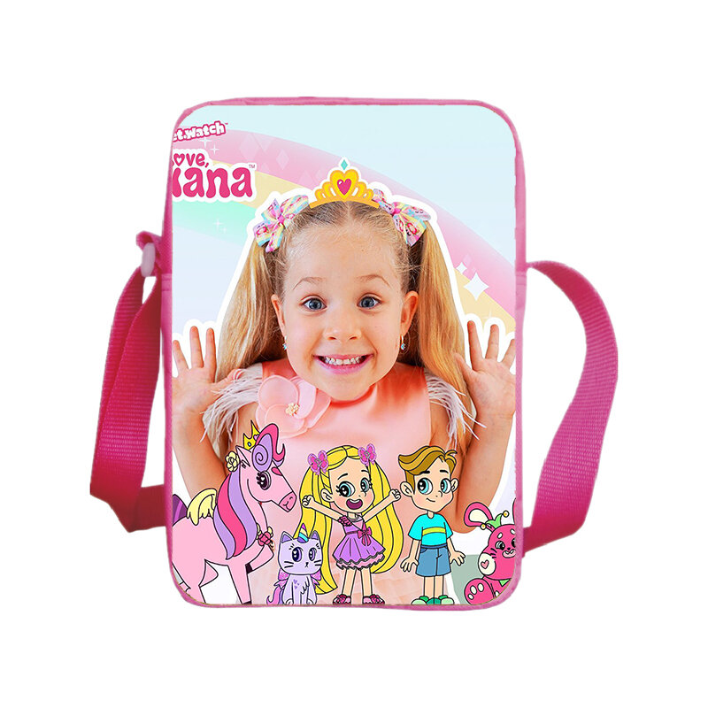 Kawaii Diana Show Print HandBags Cute Girls Shoulder Bags Nylon Crossbody Bag Messenger Bag Coin Purse Waterproof Kids Bags Gift