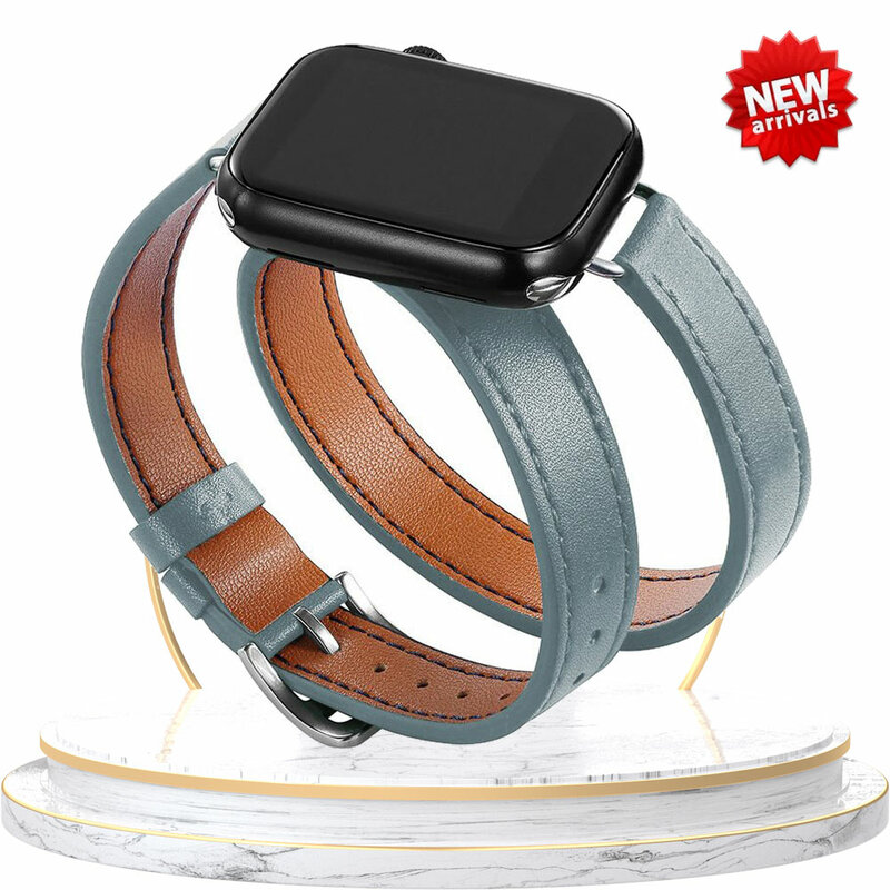 Pulseira de couro para Apple Watch Band, Pulseira de substituição, iWatch Series 9, 8, 7, 6, SE, 5, 4, Ultra 2, 49mm, 41mm, 45mm, 40mm, 44mm, Correa