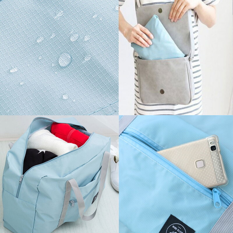 Travel Bag Women Outdoor Camping Organizer Handbag Zipper Toiletries Storage Accessories Bags Food Series Print Folding Tote Bag