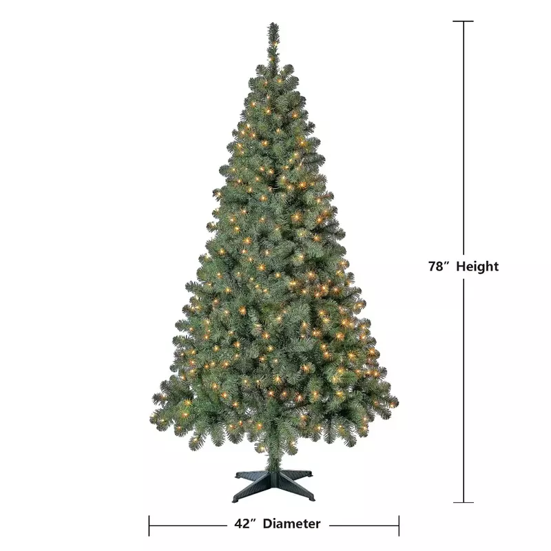شجرة عيد الميلاد الاصطناعية من صنوبر ماديسون ، أضواء شفافة ، إضاءة مسبقة ، قدم
